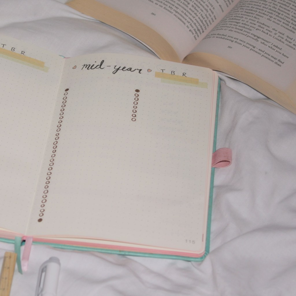 A page in my journal with the title mid-year TBR