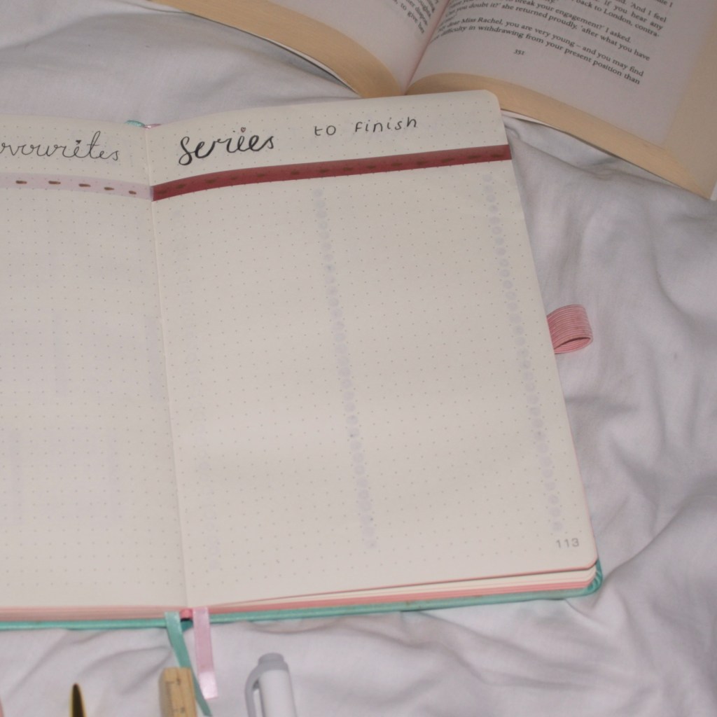 A page in a journal with the title 'Series to finish'.