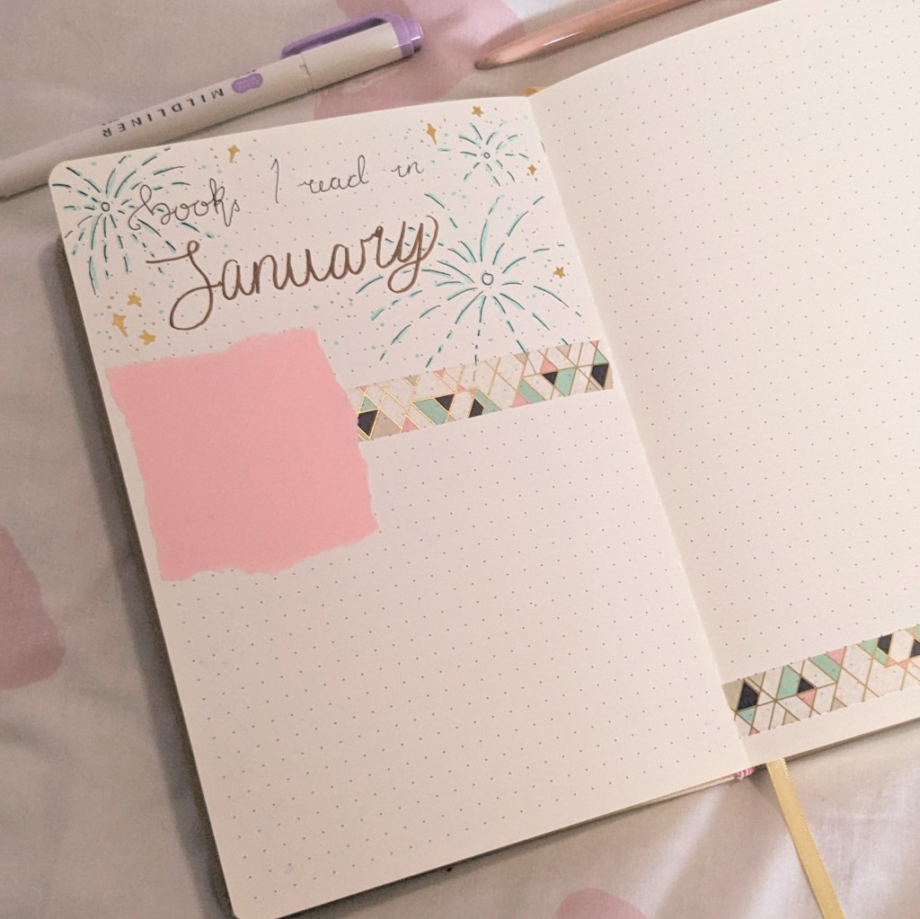 A page that needs to be filled in with the title 'books I read in January' in cursive